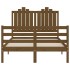 Estructura de cama matrimonio con cabecero madera marrón