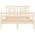 Estructura de cama con cabecero madera maciza 140x200