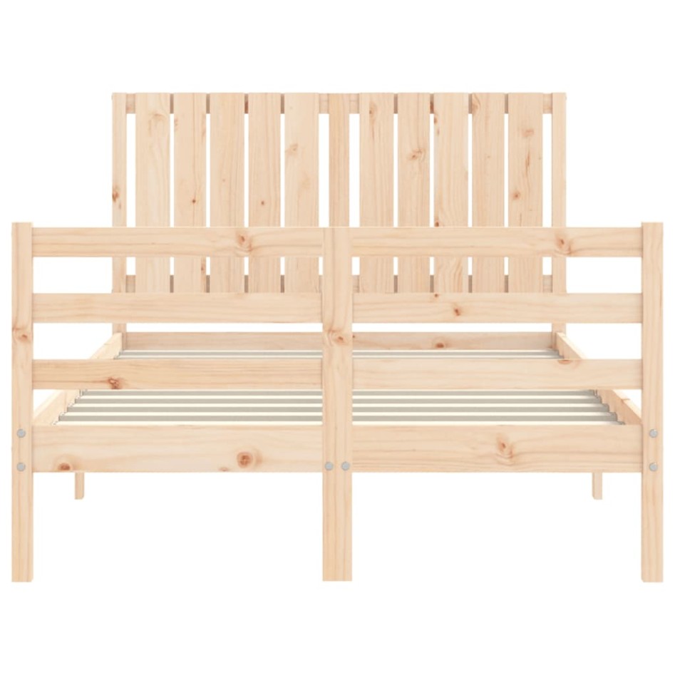 Estructura de cama de matrimonio con cabecero madera