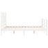 Estructura de cama con cabecero madera maciza blanco 140x190