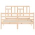Estructura de cama con cabecero madera maciza 120x200