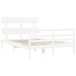 Estructura cama de matrimonio con cabecero madera maciza