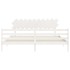 Estructura de cama con cabecero madera maciza blanco
