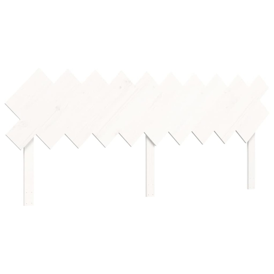 Estructura de cama con cabecero madera maciza blanco