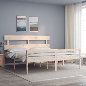 Cama de matrimonio para personas mayores cabecero madera