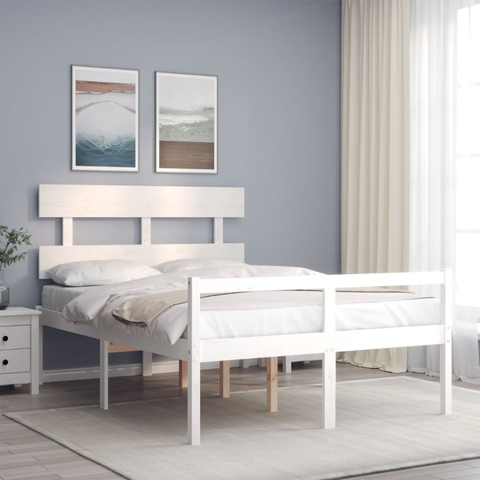 Cama para personas mayores con cabecero madera maciza