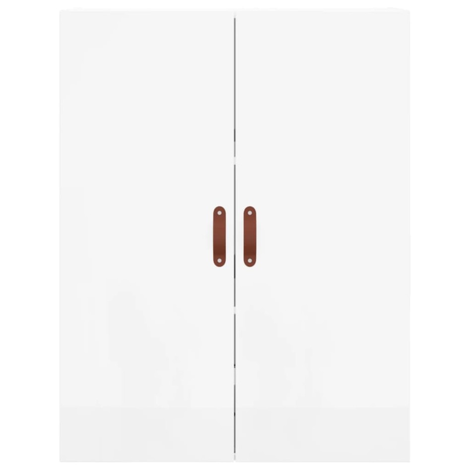 Aparador alto madera contrachapada blanco brillo 69,5x34x180