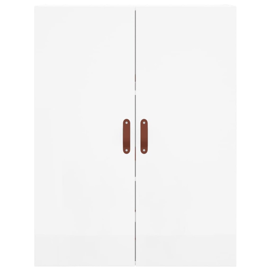 Aparador alto madera contrachapada blanco brillo 69,5x34x180