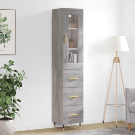 Aparador alto madera contrachapada gris Sonoma 34,5x34x180