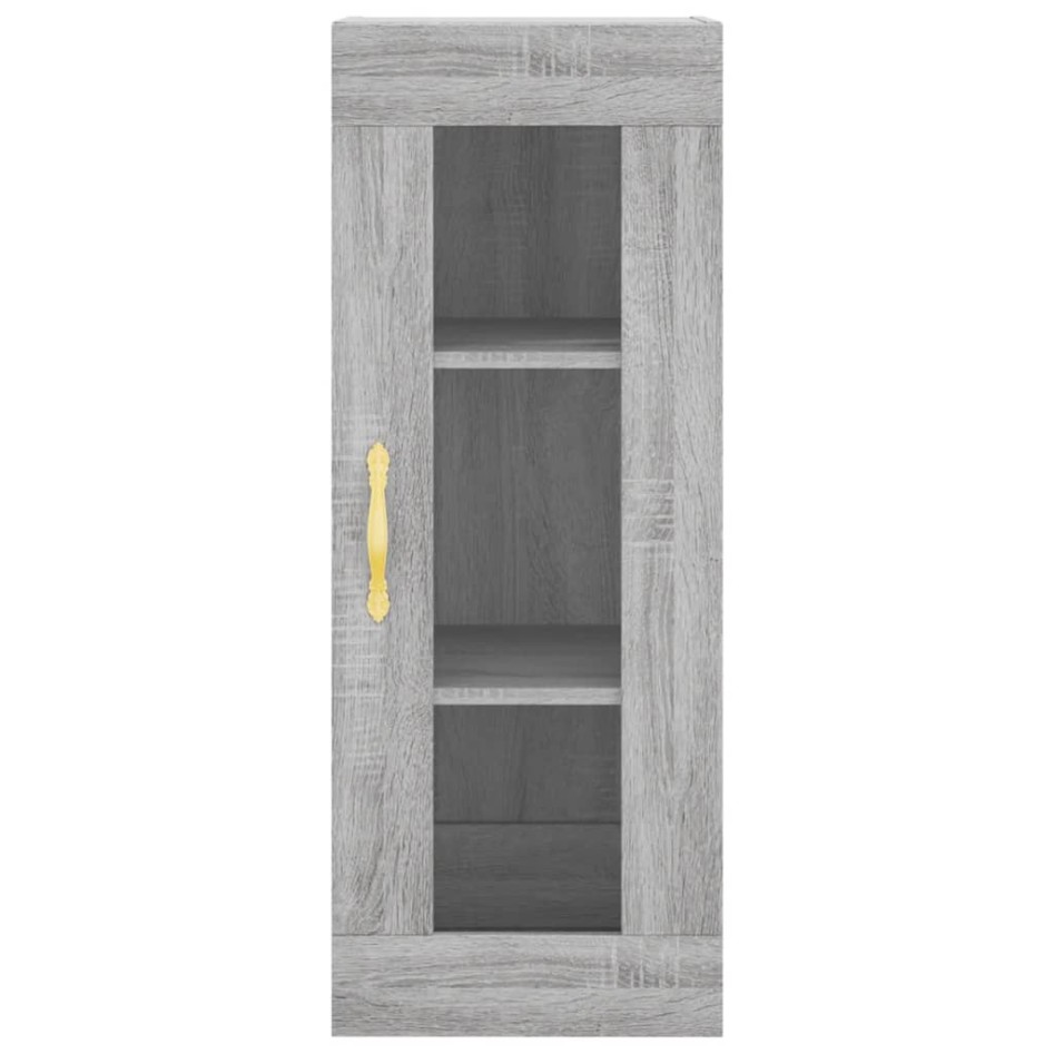 Aparador alto madera contrachapada gris Sonoma 34,5x34x180