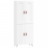 Aparador alto madera contrachapada blanco brillo 69,5x34x180