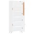 Aparador alto madera contrachapada blanco brillo 69,5x34x180