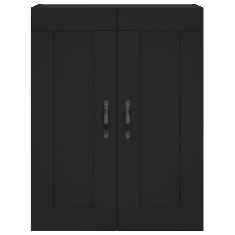 Aparador alto madera contrachapada negro 69,5x34x180