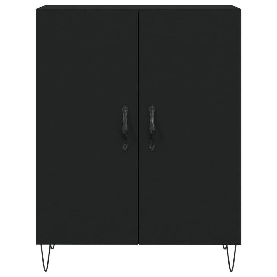 Aparador alto madera contrachapada negro 69,5x34x180