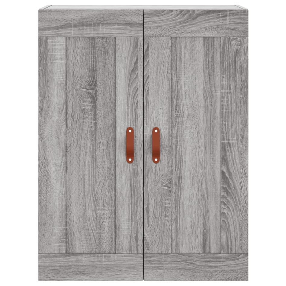 Aparador alto madera contrachapada gris sonoma 69,5x34x180