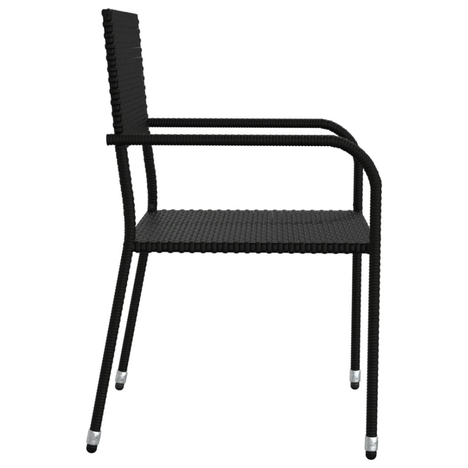 Juego de comedor de jardín 3 pzas ratán sintético y acero