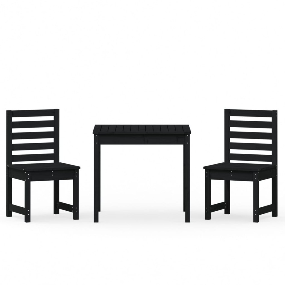 Mesa y sillas de jardín 3 piezas madera maciza de pino