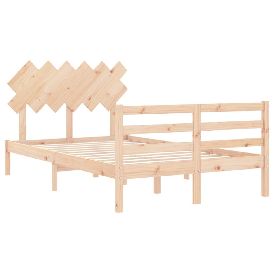 Estructura de cama con cabecero madera maciza 120x200