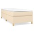 Cama box spring con colchón tela color crema 90x200