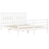Estructura de cama con cabecero madera maciza blanco 160x200