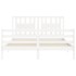 Estructura de cama con cabecero madera maciza blanco 160x200