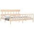 Estructura de cama de matrimonio con cabecero madera