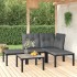 Juego de muebles de jardín 5 pzas ratán sintético negro y