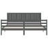 Estructura de cama con cabecero madera maciza gris 200x200