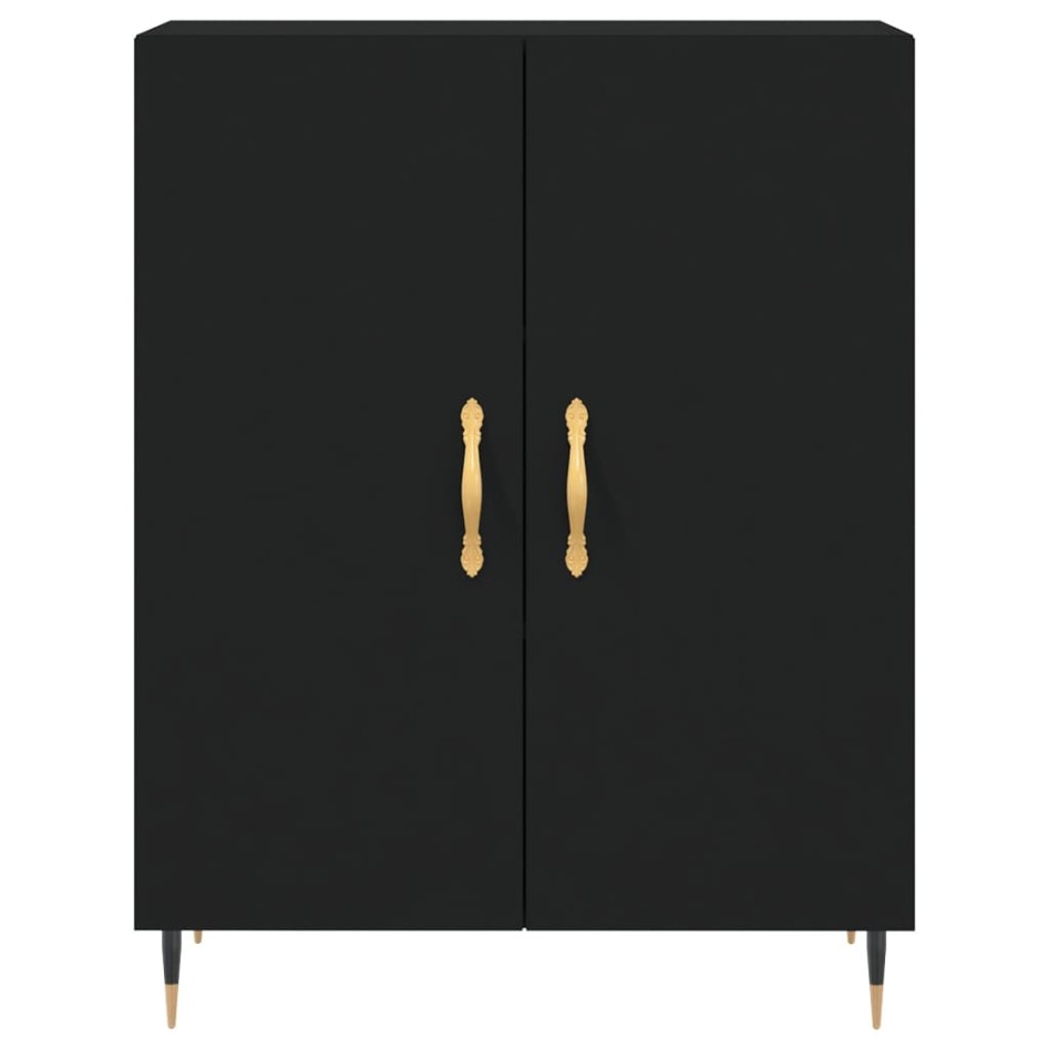 Aparador alto madera contrachapada negro 69,5x34x180