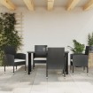 Juego de comedor de jardín 5 pzas ratán sintético y acero negro