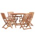 Juego de comedor de jardín 5 piezas madera maciza de