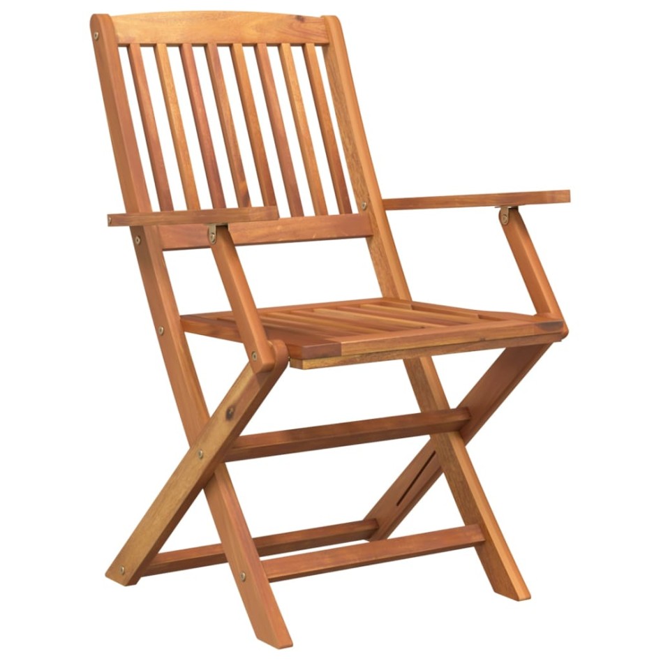 Juego de comedor de jardín 5 piezas madera maciza de