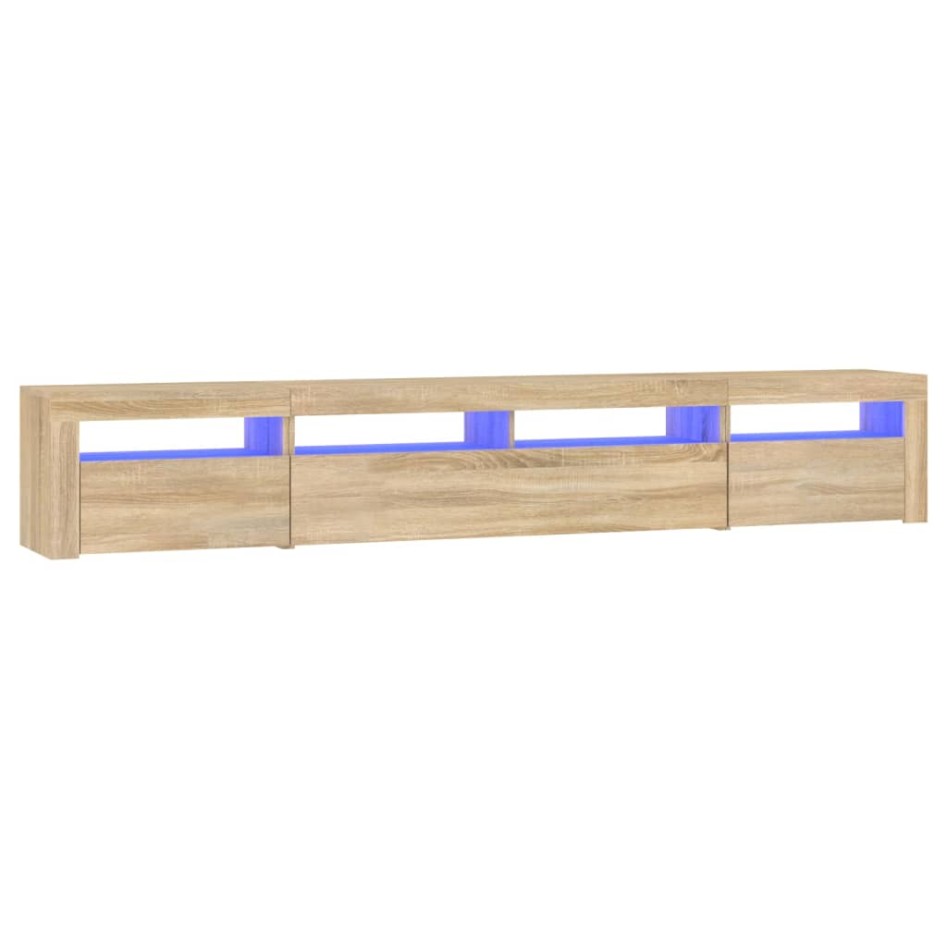 Mueble de TV con luces LED roble Sonoma 240x35x40