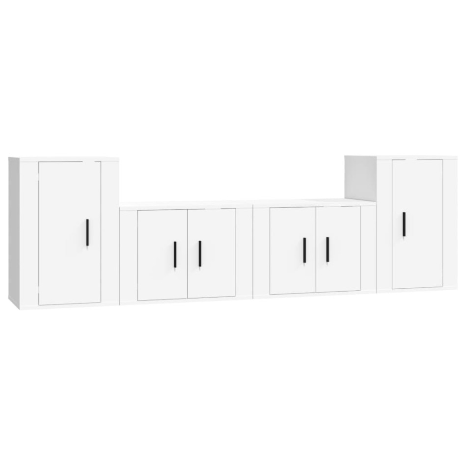 Set de muebles para TV 4 piezas madera contrachapada