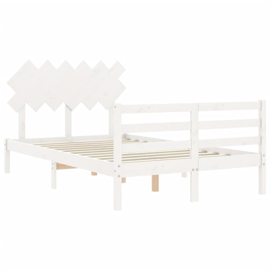 Estructura cama de matrimonio con cabecero madera maciza