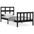 Estructura de cama individual con cabecero madera maciza