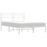 Estructura de cama de metal con cabecero blanca 150x200