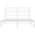 Estructura de cama de metal con cabecero blanca 150x200