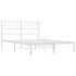 Estructura de cama de metal con cabecero blanca 150x200