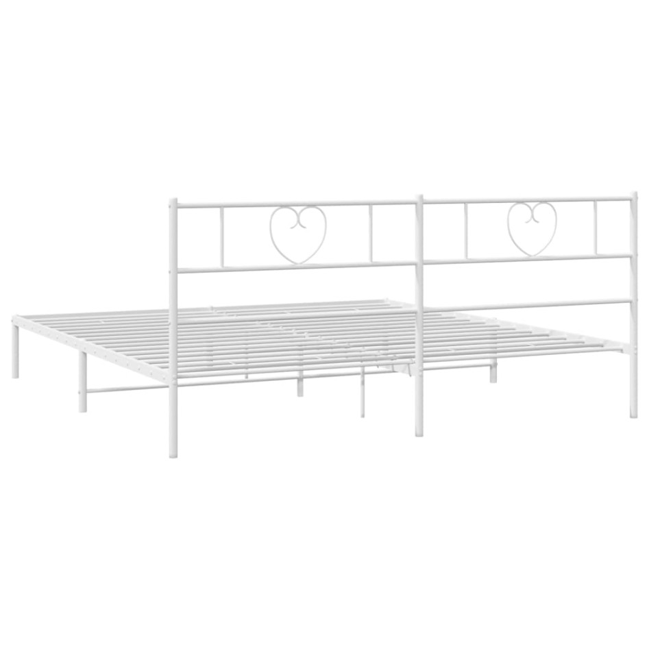 Estructura de cama con cabecero metal blanca 200x200