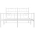 Estructura cama metal con cabecero y estribo blanco 140x200