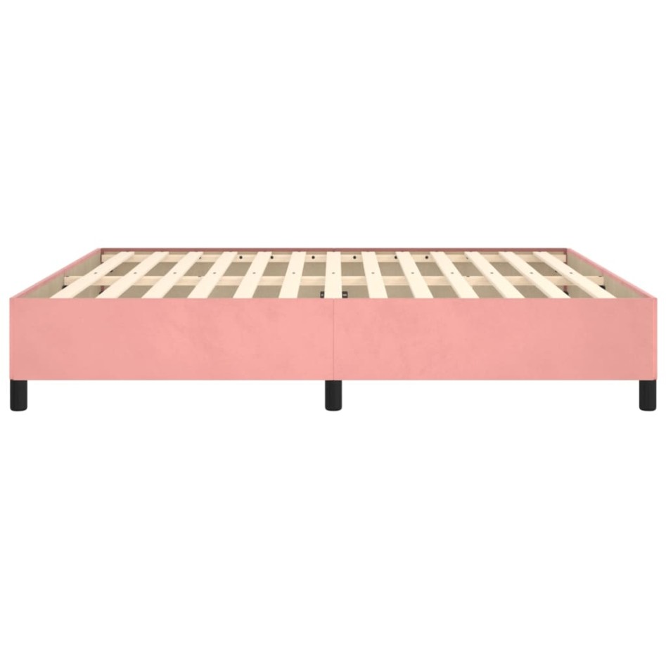 Estructura de cama de terciopelo rosa 160x200