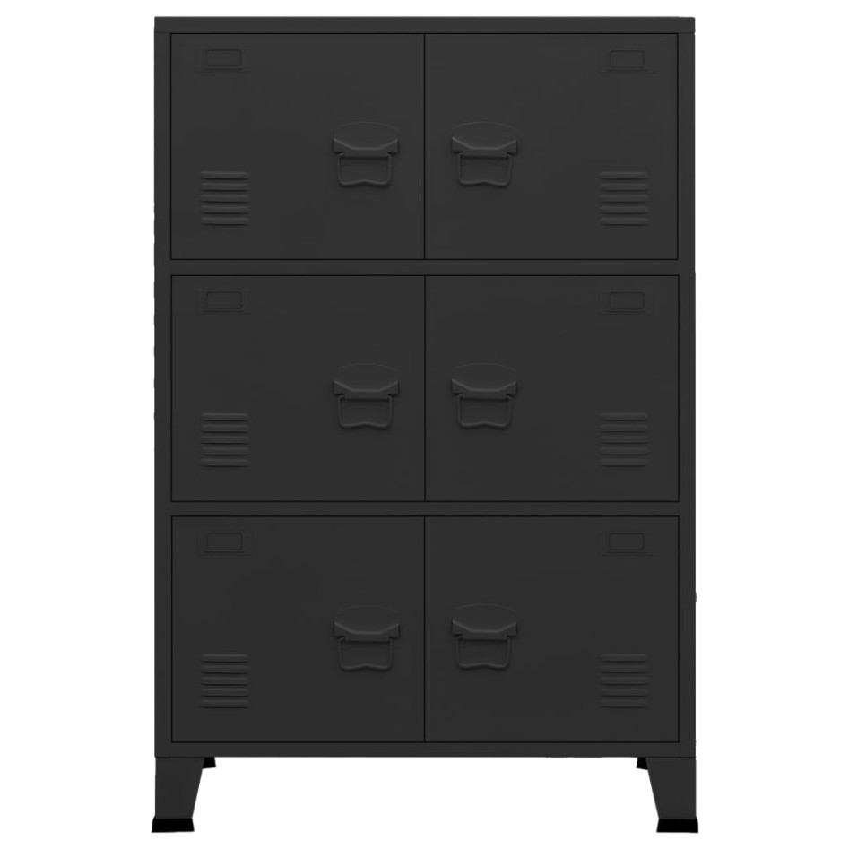 Baúl de almacenaje industrial metal negro 75x40x115