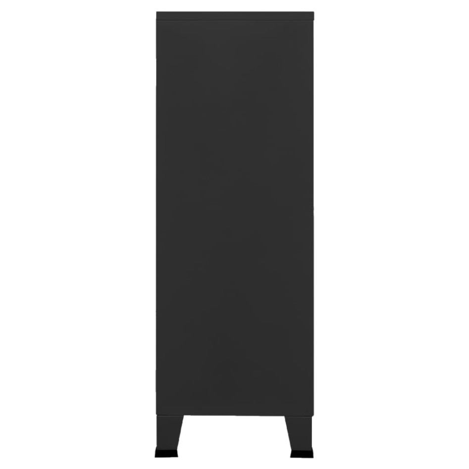 Baúl de almacenaje industrial metal negro 75x40x115