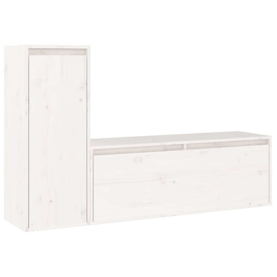 Muebles para TV 2 piezas madera maciza de pino