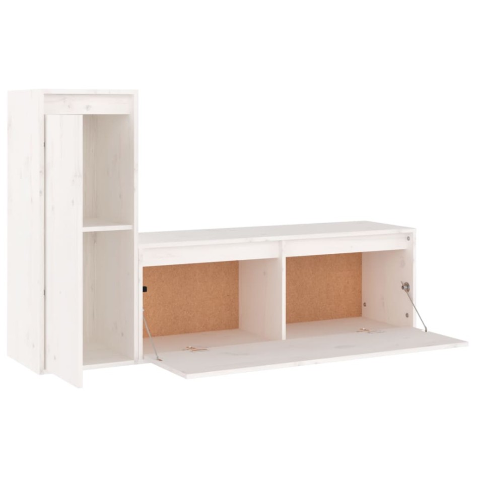 Muebles para TV 2 piezas madera maciza de pino