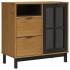 Aparador alto con puertas vidrio FLAM madera pino 80x40x180