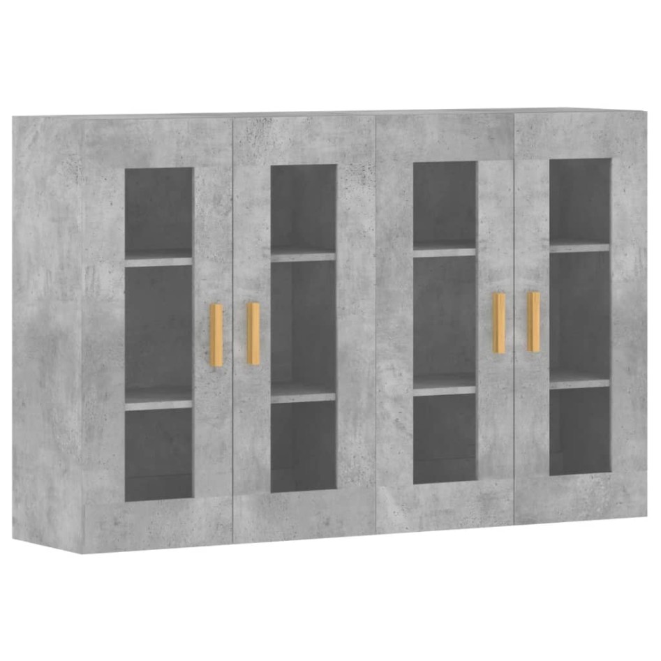 Armarios de pared 2 uds madera de ingeniería gris