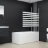 Mampara de ducha de vidrio templado a rayas 120x140