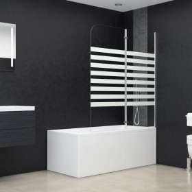 Mampara de ducha de vidrio templado a rayas 120x140